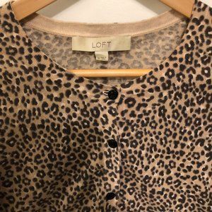 LOFT Leopard Print Cardigan